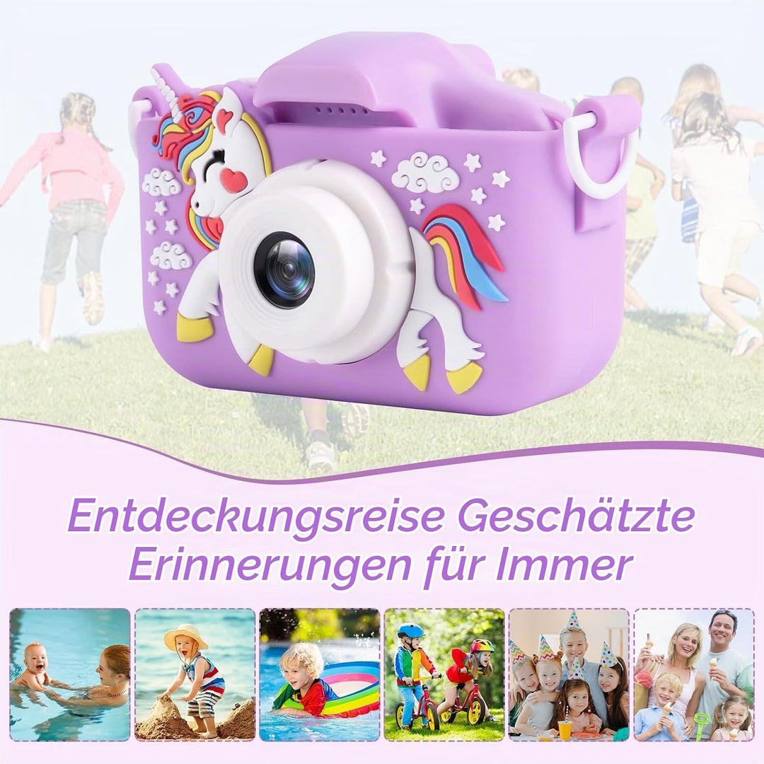 Kinder Kamera, 1080P 2,0-Zoll-Bildschirm Fotoapparat Kinder, 32GB SD-Karte USB Wiederaufladbare Self