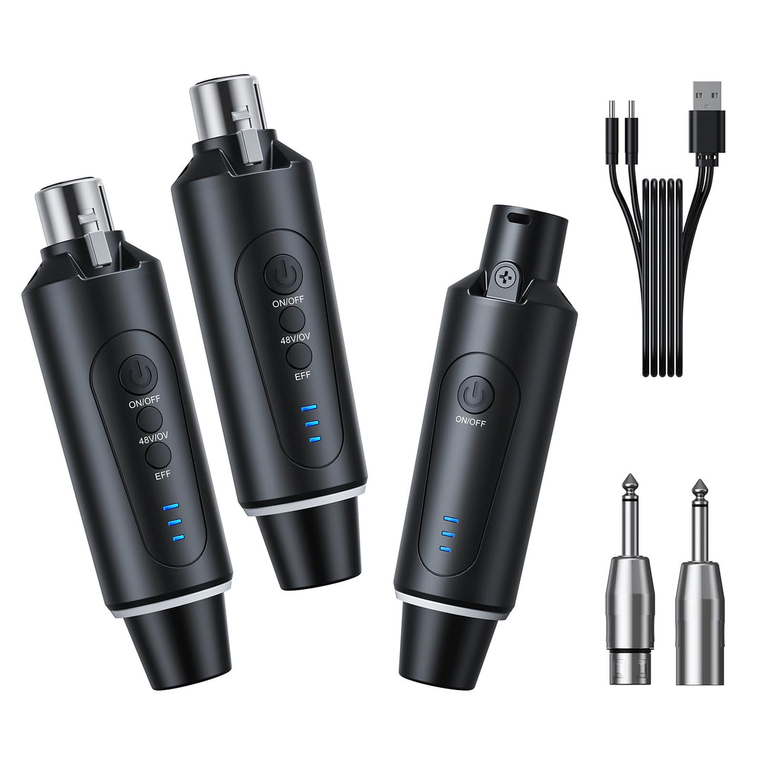 2.4G XLR Mikrofon Wireless Sender Empfänger 1 zu 2 Kabelloses Mikrofon für Dynamisches Mikrofon Kond