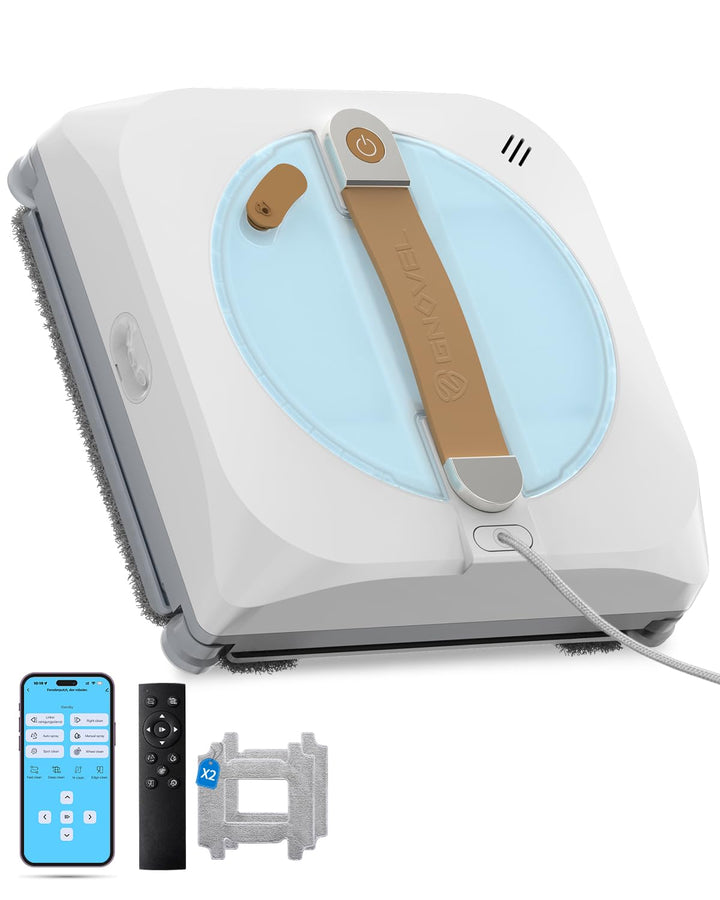 Starker Fensterroboter mit 8000Pa Saugkraft, 4-in-1 Reinigungsmodi, 15-Fach Sicherheitssystem & 180m