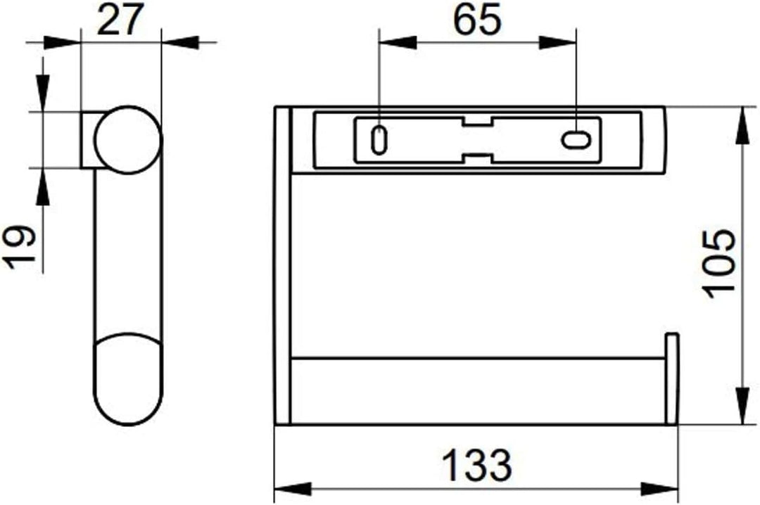 KEUCO Plan Toilettenpapierhalter, offene Form, Metall schwarz matt, Made in Germany, schwenkbar, ink