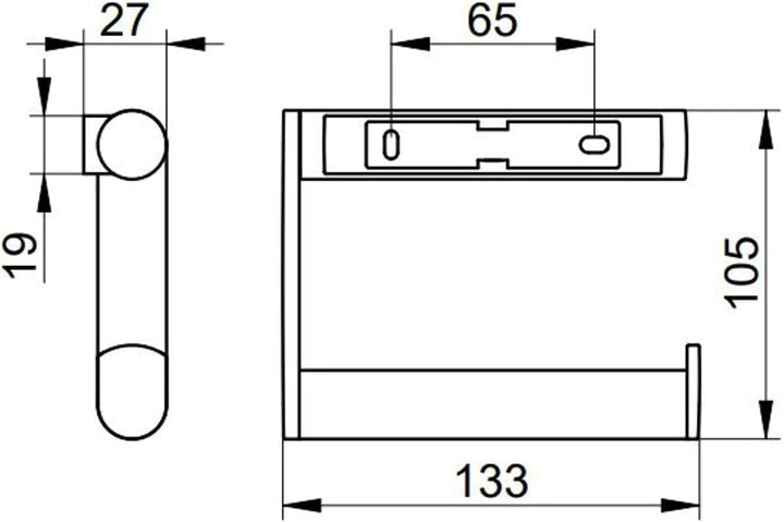 KEUCO Plan Toilettenpapierhalter, offene Form, Metall schwarz matt, Made in Germany, schwenkbar, ink