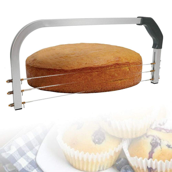 Tortenschneider Tortenbodenschneider 44cm Tortenbodenteiler Tortensäge 3 Drähte Einstellbare Klinge