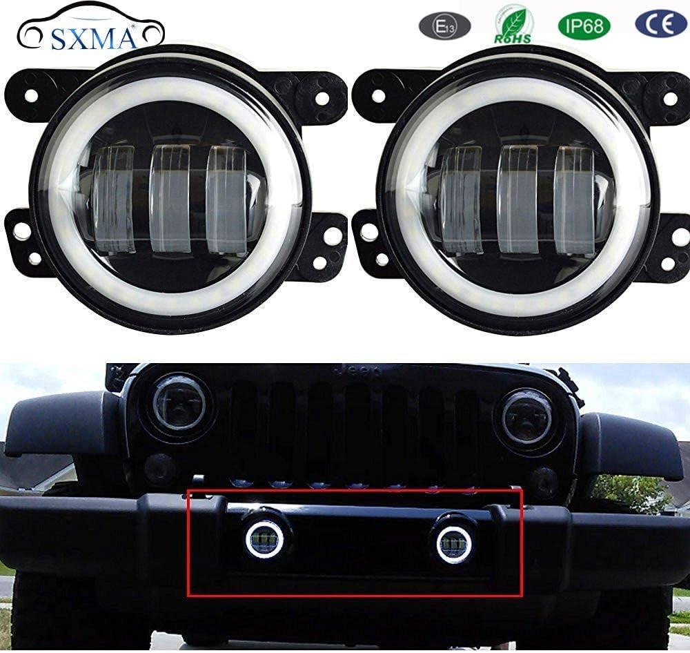 SXMA 4 "Zoll 30 Watt Runde LED 10,2 cm Offroad Frontstossstange Nebelscheinwerfer mit Angel Eye Halo