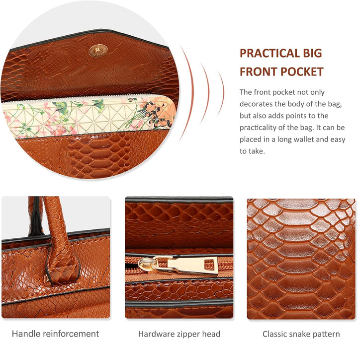 NICOLE & DORIS Damen Handtaschen Krokodil Handtasche Henkeltasche Lackiert Krokodil Top Griff Henkel