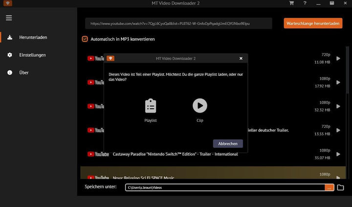 Video und Audio Downloader PRO 2 für YouTube, ARD, ZDF Mediatheken Filme und Musik direkt als MP3 od