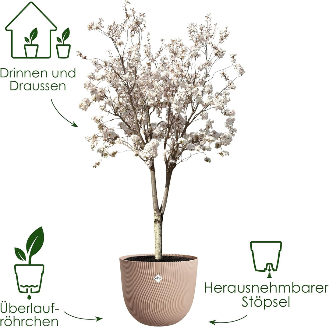elho Sereh Rund 47 - Blumentopf für Innen und Aussen - 100% recyceltes Plastik - Ø 47.0 x H 40.1 cm