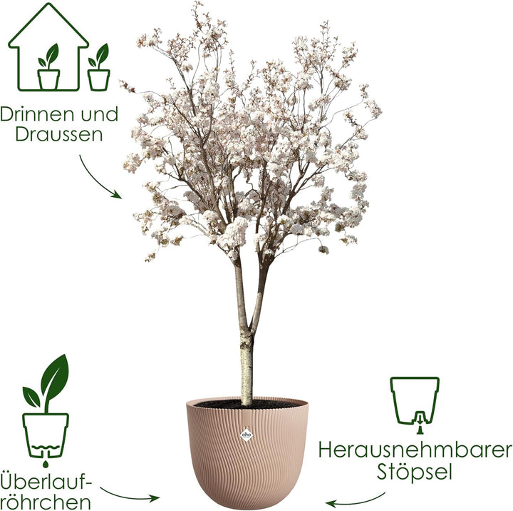 elho Sereh Rund 47 - Blumentopf für Innen und Aussen - 100% recyceltes Plastik - Ø 47.0 x H 40.1 cm
