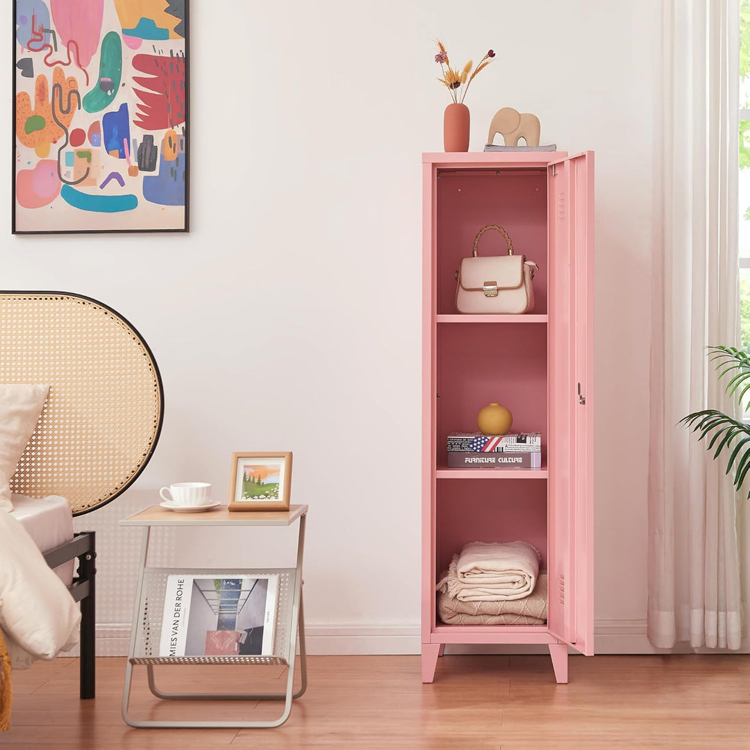 [en.casa] Einzelspind Kurikka Metallspind mit 2 Ablagen 137 x 38 x 38 cm abschliessbar Schliessfachs