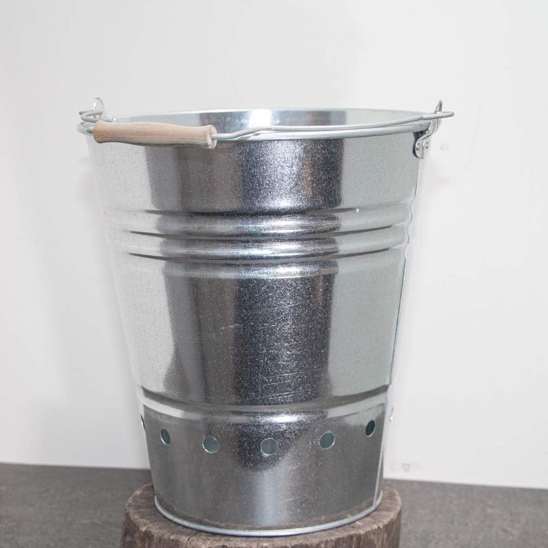 Antikas - Grill-Eimer aus Eisen, Gross, mit Henkel, Grillrost, Kohlerost