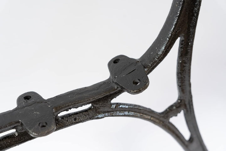 SEZAM Bankfüsse aus Gusseisen Schwarz x 2 Stück, mit Rückenlehne - 51 x 36 x 75 cm, für 6 Holzbankbr