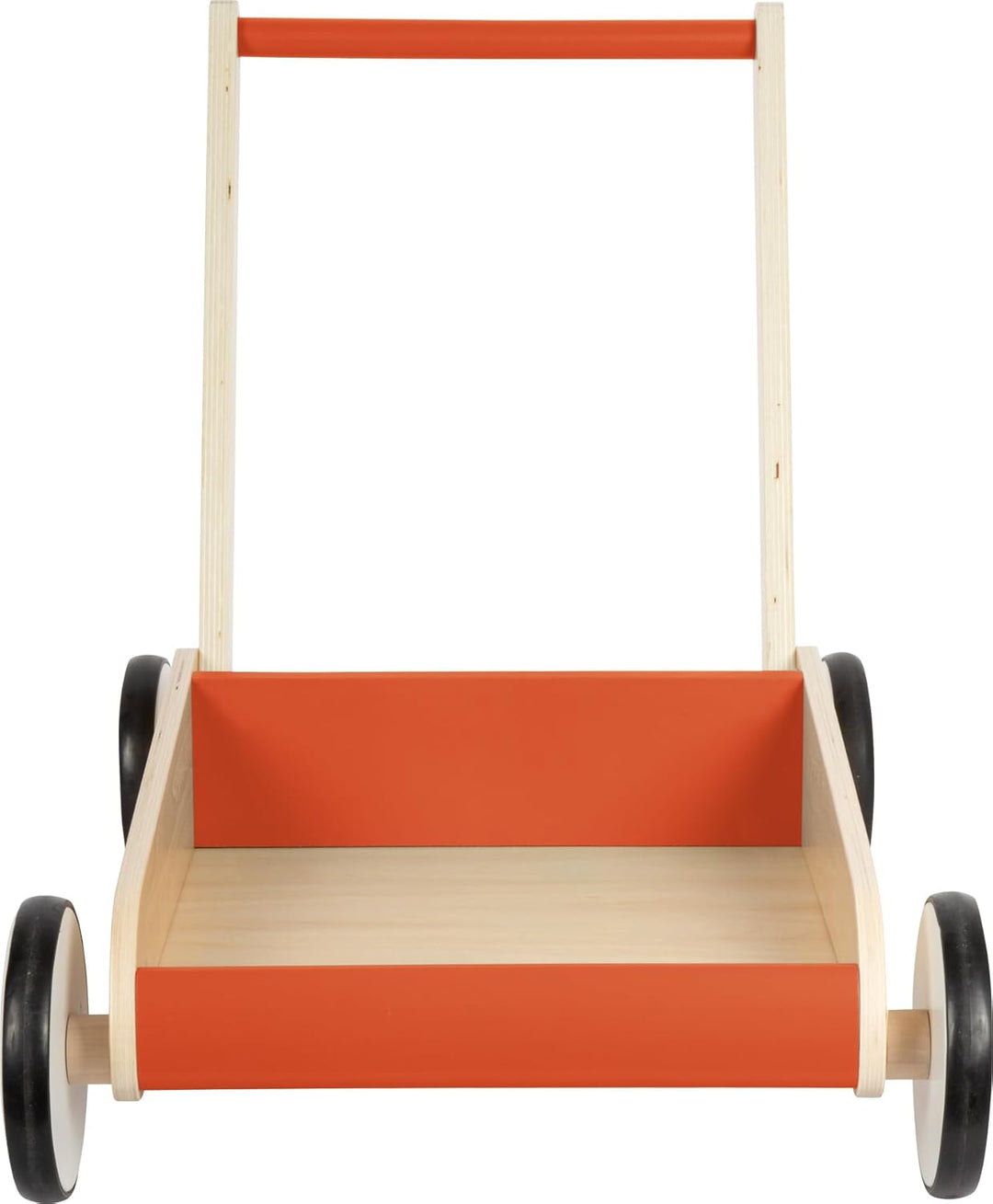 small foot Lauflernwagen Kupferrot, robuster Schiebewagen aus Holz, mit grosser Ladefläche, ab 12 Mo