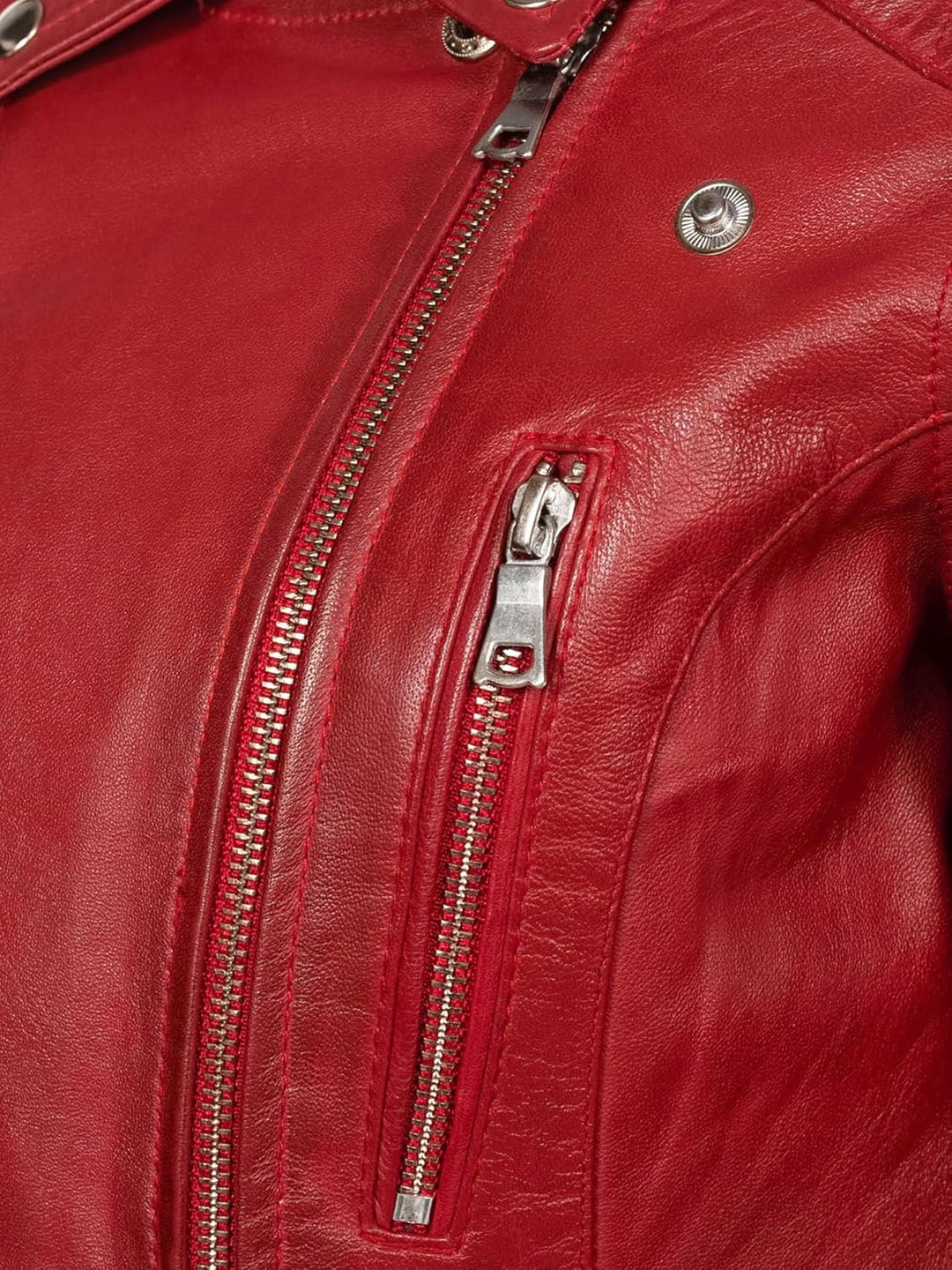 Rock Creek Damen Lederjacke echt Leder Jacke D-490 XS Feuerrot, XS Feuerrot