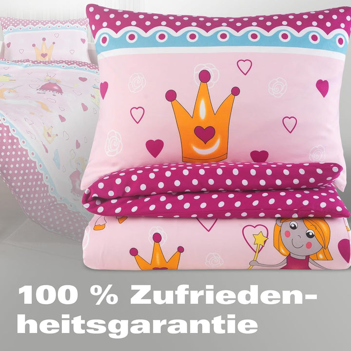 BaSaTex Kinder Baby Bettwäsche Set für Mädchen und Jungen | 100x135 cm + 40x60 cm | 100% Polyester M