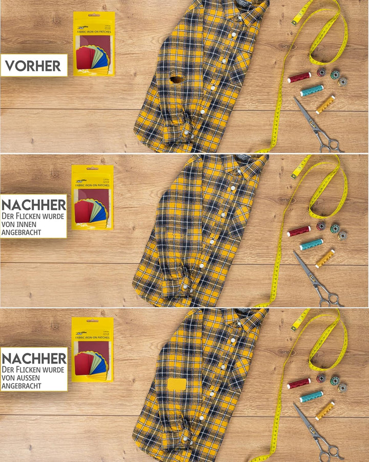 ZEFFFKA 2PACK Kleider-Flicken zum Aufbügeln für Innen und Aussen Stärkster Kleber 100% Baumwolle Ver