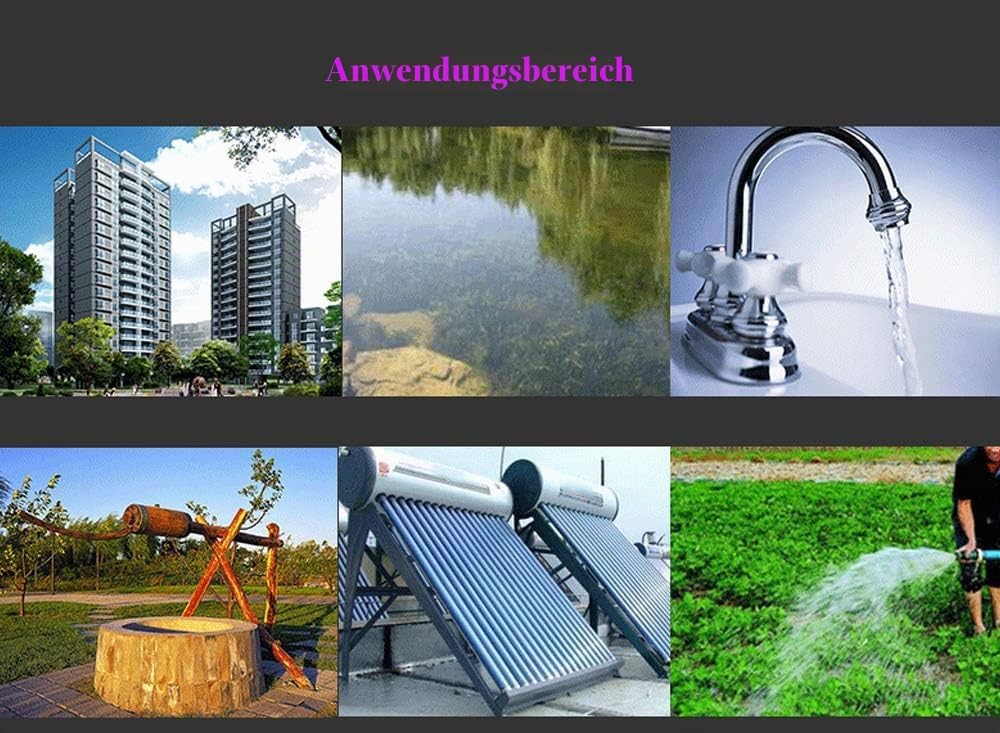 Edelstahl Tiefbrunnenpumpe Tauchpumpe 2.5 Zoll, 370W, 2800 L/H Garten/bewässerung oder Heimgebrauch