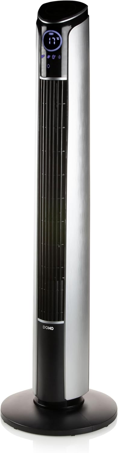 DOMO DO8127 Säulenventilator - 3 Modi + 3 Geschwindigkeiten - 107 cm Höhe, Silber/Schwarz