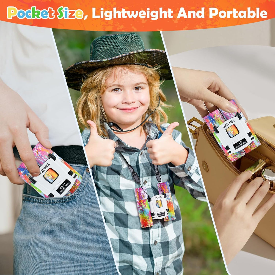 USCAMEL Fernglas Für Kinder, Hochwertig Klein Fernglas Erwachsene, Wasserdichtes Kompakt Mini Ferngl