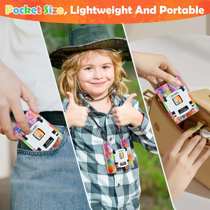 USCAMEL Fernglas Für Kinder, Hochwertig Klein Fernglas Erwachsene, Wasserdichtes Kompakt Mini Ferngl