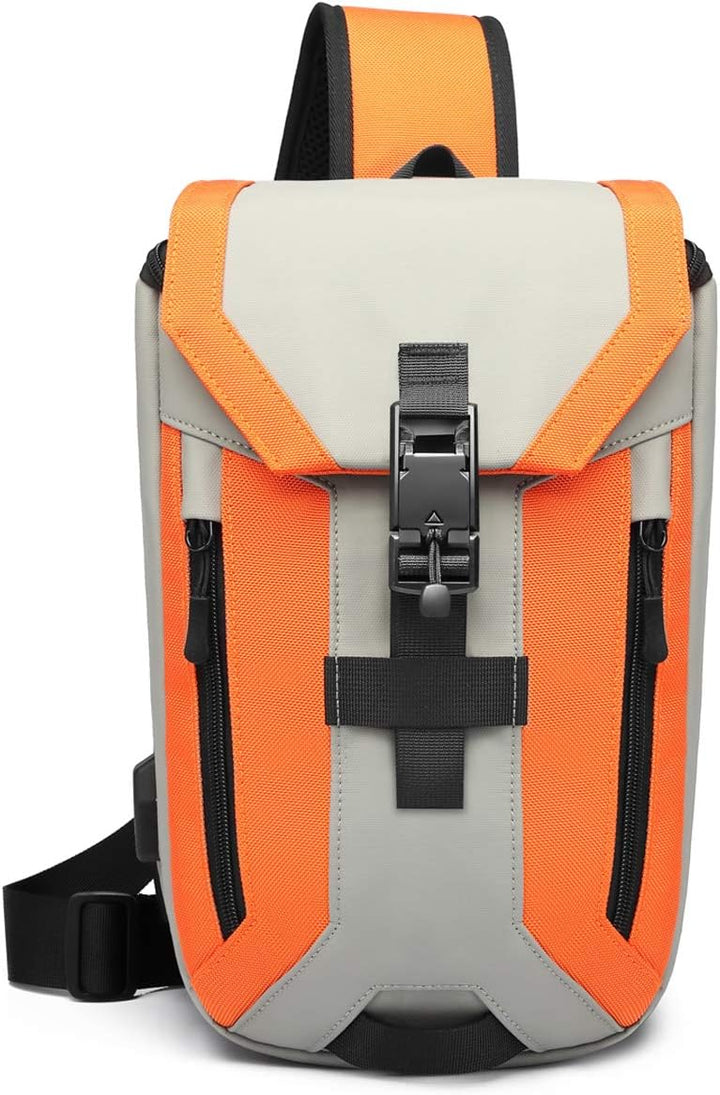 FANDARE Anti-theft Brusttasche Sling Bag mit USB Schultertasche Herren Grosse Kapazität Crossover Ba