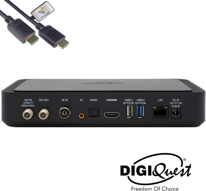 DigiQuest Q99 4K UHD TiVuSat Receiver inkl. Karte + WiFi Stick – Italienischer TV Satelliten-Receive