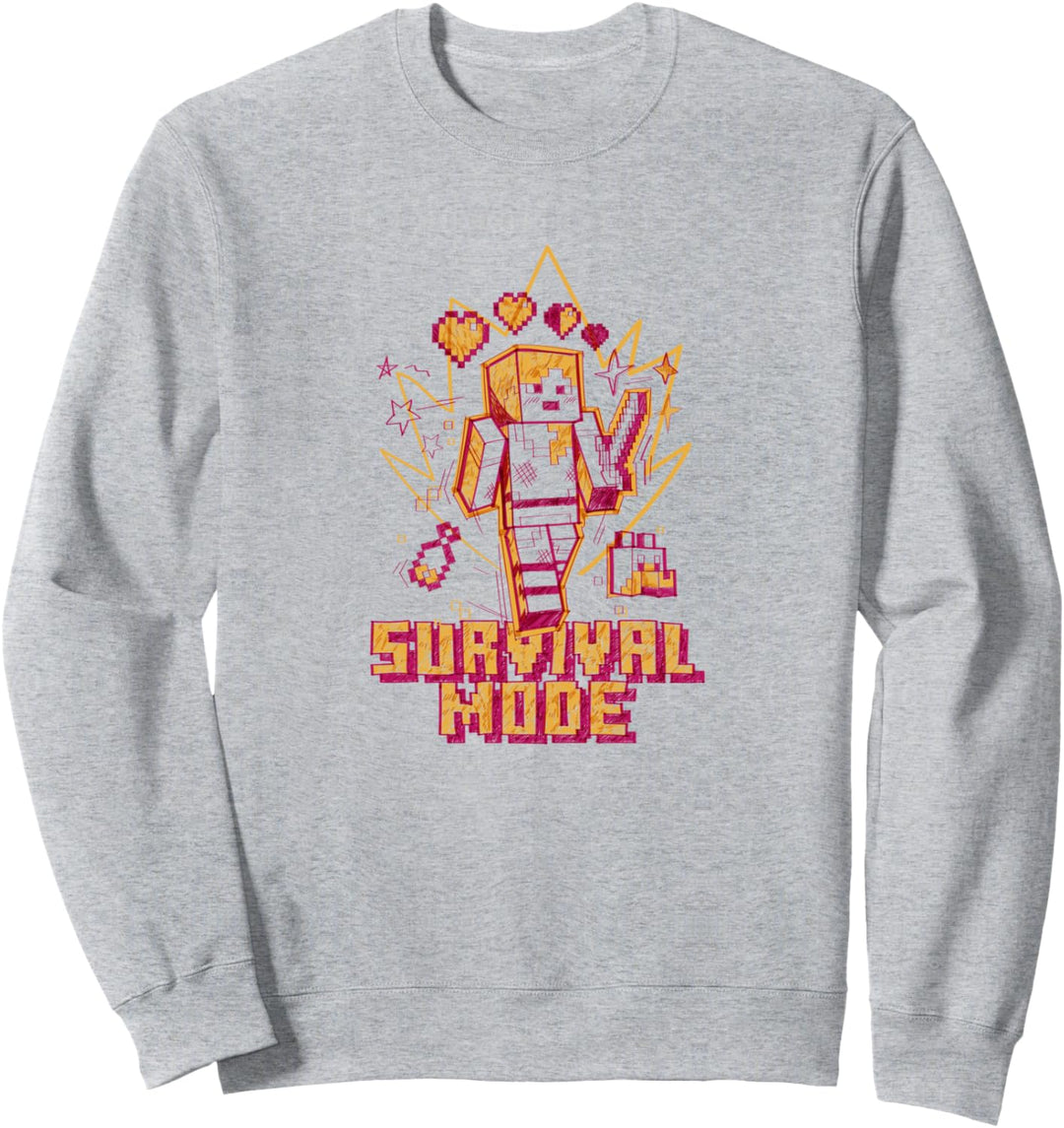 Minecraft Alex Survival-Modus, Rot / Orange Sweatshirt