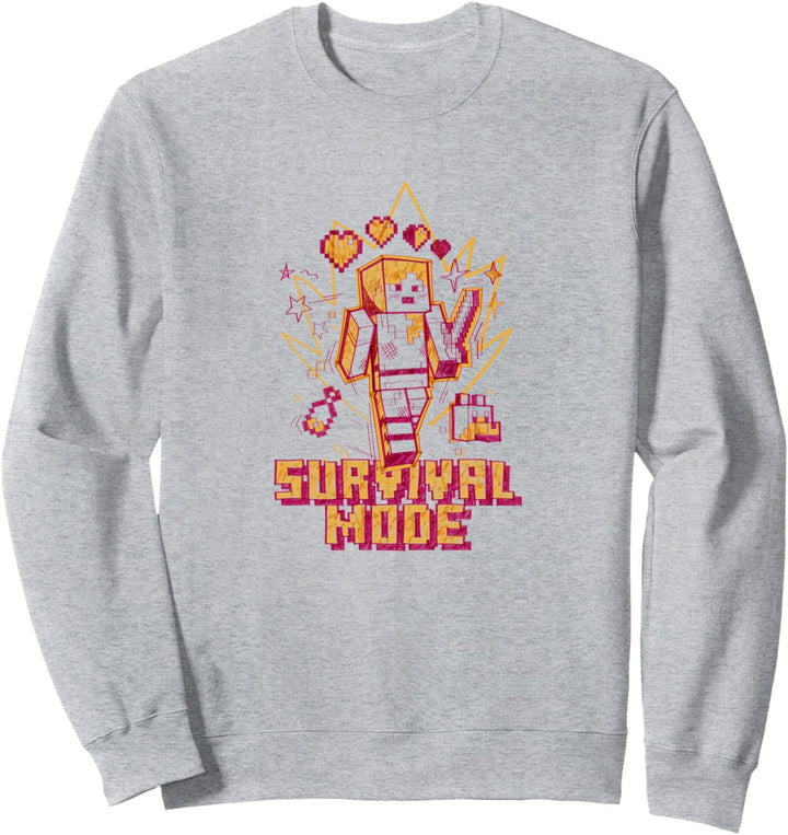 Minecraft Alex Survival-Modus, Rot / Orange Sweatshirt