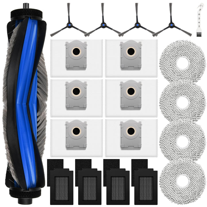20 Stück Zubehör für Ecovacs Deebot T50 Max Pro Omni Saugroboter, 1 Hauptbürste, 4 Wischpads, 6 Stau