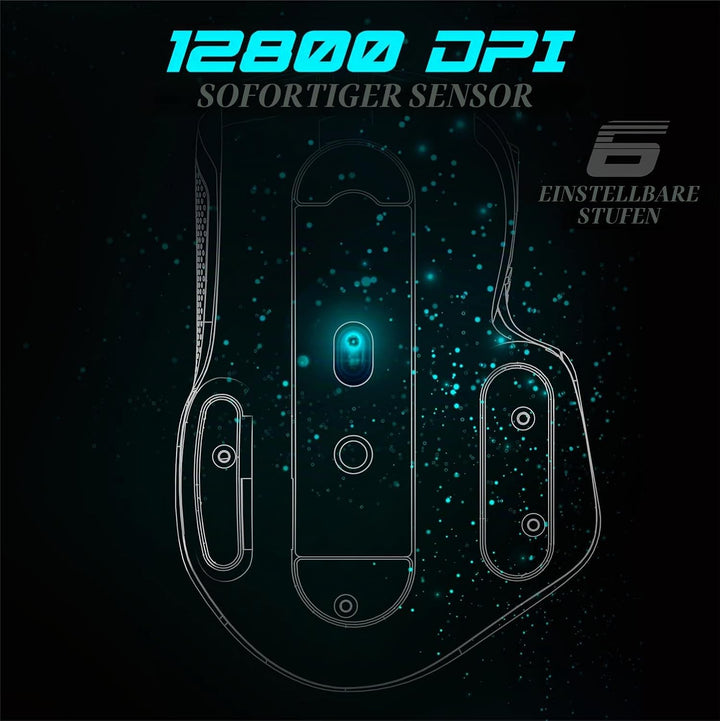 SPIRIT OF GAMER | Weiss Gaming Maus PC mit 12800 DPI | RGB Maus mit 8 Programmierbaren Tasten darunt