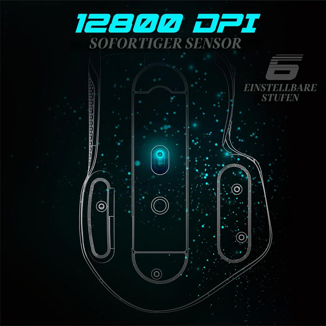 SPIRIT OF GAMER | Weiss Gaming Maus PC mit 12800 DPI | RGB Maus mit 8 Programmierbaren Tasten darunt