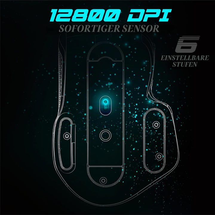 SPIRIT OF GAMER | Weiss Gaming Maus PC mit 12800 DPI | RGB Maus mit 8 Programmierbaren Tasten darunt