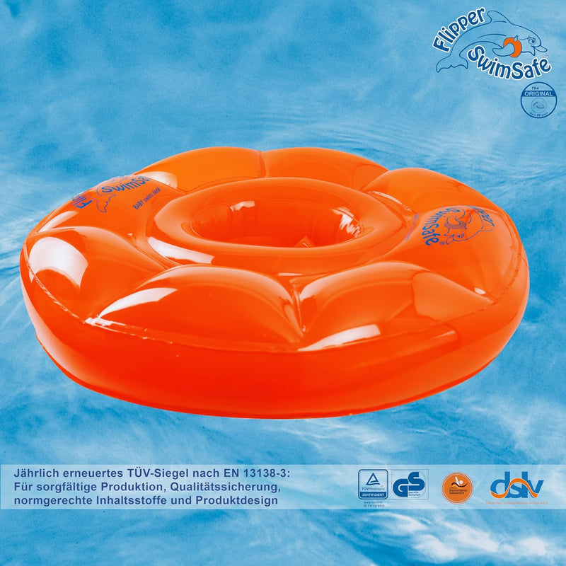 Flipper SwimSafe 1040 - Schwimmsitz für Babys ab 3 Monaten, Schwimmhilfe mit 3 Luftkammern und ohne
