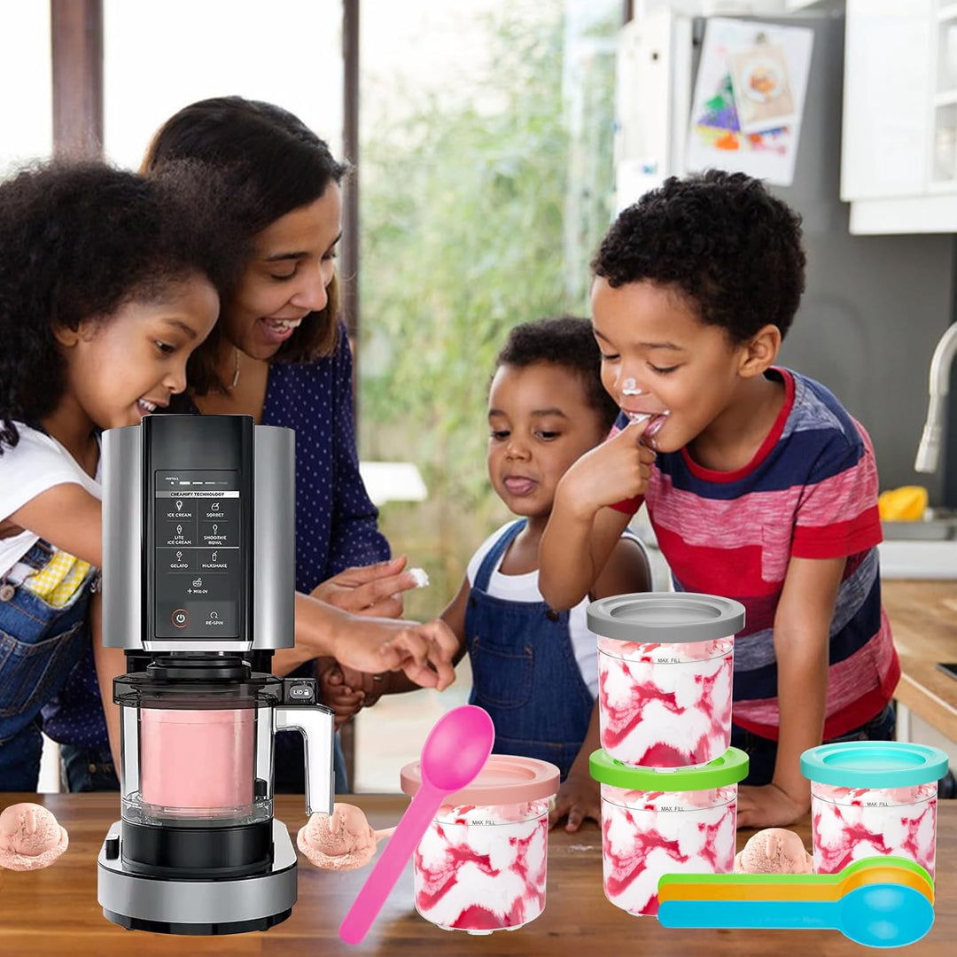 4 Stück Creami Behälter für die Ninja Creami Eismaschine, Ice Cream Behälter Kompatibel mit NC301 NC