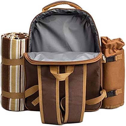 apollo walker Picknickrucksack für 2 Personen Picknick Rucksack Hamper Kühltasche mit Geschirr Set &