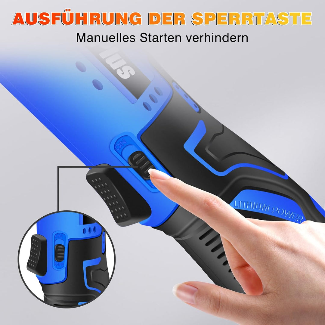 12V Akku Ratschenschlüsse 3/8 Zoll, 40Nm Elektrischer Ratschenschlüssel 2 x 1500mAh Akku, 7 Steckdos