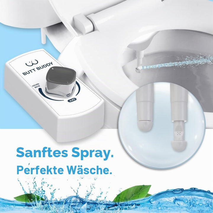 BUTT BUDDY - Bidet Toilet Seat Attachment & Fresh Water Sprayer (Easy to Install, Universal Fit, No