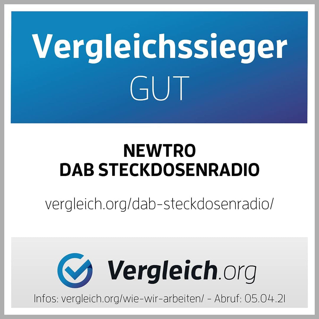 NEWTRO DAB STECKDOSENRADIO MIT BEWEGUNGSMELDER INKL. AKKU, portabler Radio, ideales Badradio mit aut