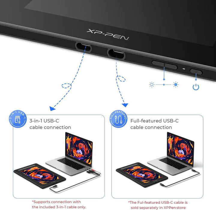 XP-PEN Artist 16 2nd Grafiktablett 15,6 Zoll Pen Display, 1920 x 1080 Pixels Grafik-Display, X3 Smar