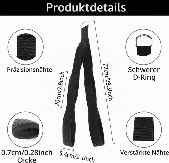 trizepsseil für Fitnessstudio mit grösserem Bewegungsbereich, 3 Segmente &amp; gepolsterte trizeps Seil,