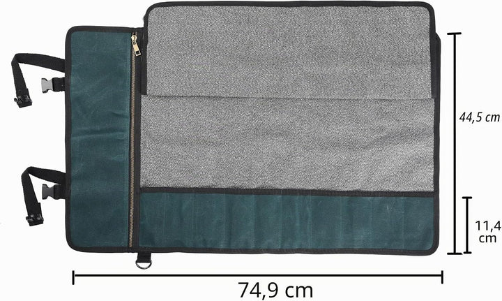 Professionelle Kochmessertasche mit schnittfestem Material, strapazierfähigem, gewachstem 16-Unzen-S