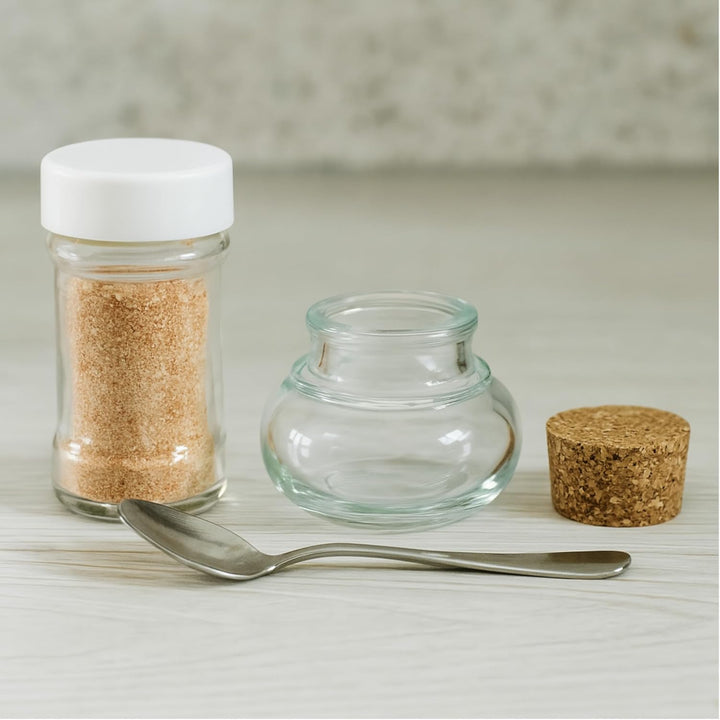 gouveo 42er Set Gewürzgläser 40 ml mit Korken - Mini Korkengläser mit Korkverschluss - Kleine Vorrat