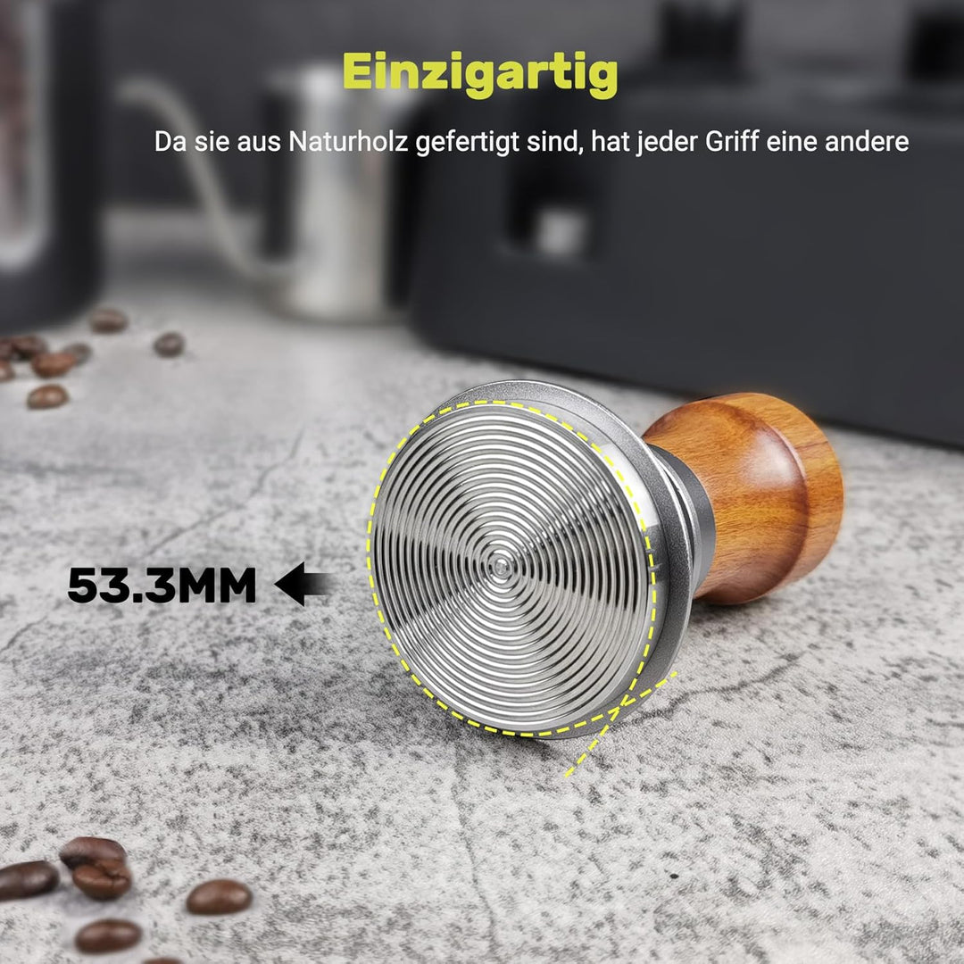 Tamper 54mm, 30lbs Druckregulierend Calibrated Espresso Tamper, Federbelastet Anpressdruck Kaffee Ta