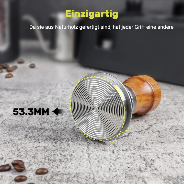Tamper 54mm, 30lbs Druckregulierend Calibrated Espresso Tamper, Federbelastet Anpressdruck Kaffee Ta