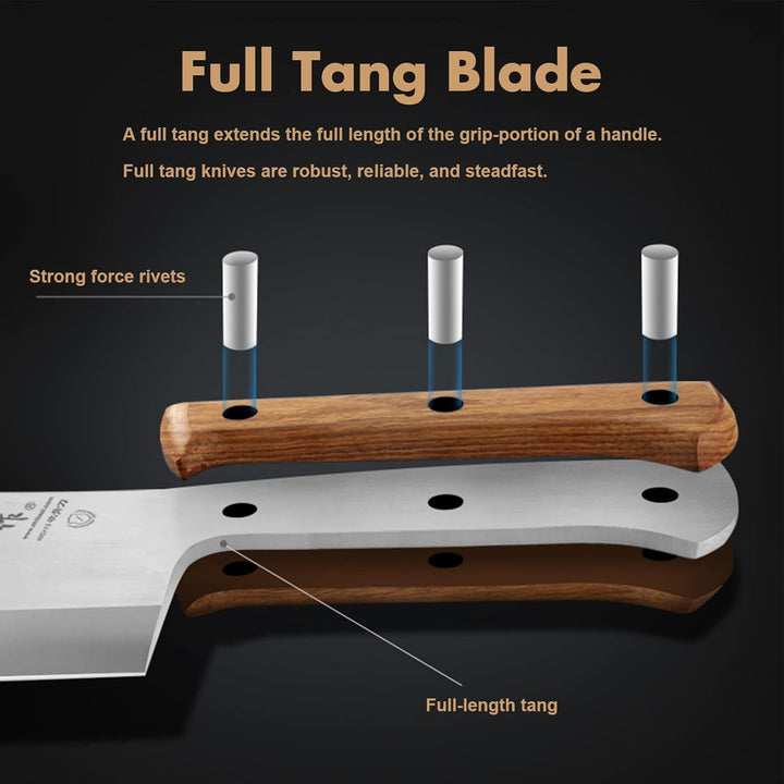 SHI BA ZI ZUO Hackmesser, Chinesisches Küchenmesser, Heavy Duty Cleaver Kife Messer Edelstahl Hackbe