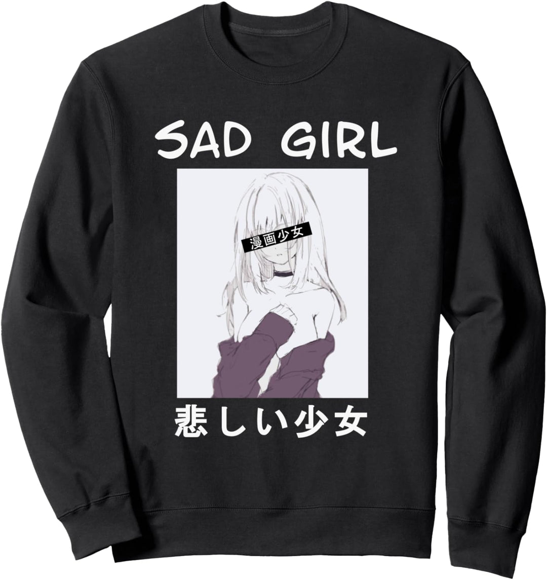 Perfektes hübsches japanese Manga Mädchen sad girl Sweatshirt