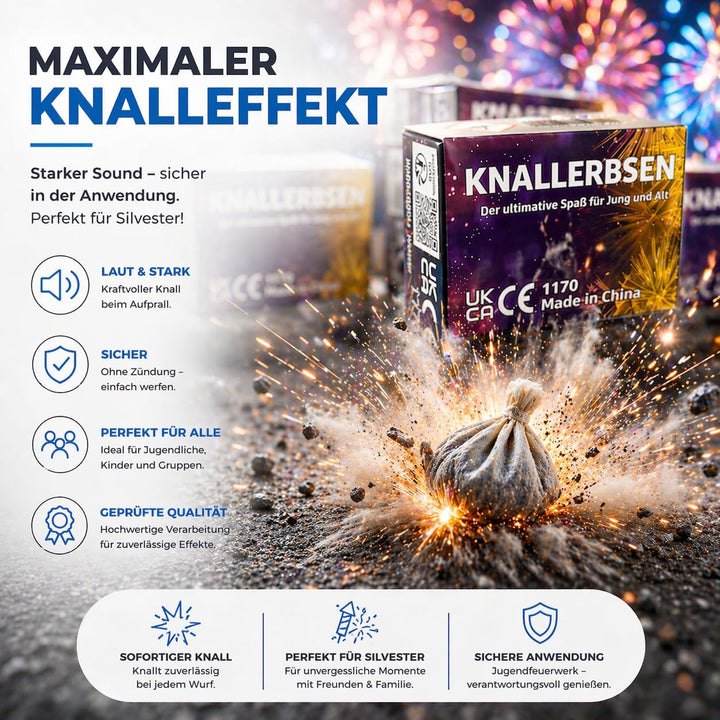 TK Gruppe Timo Klingler 1000x Knallerbsen Happysparks® - Fun Snaps Silvester wie Knallteufel Knaller