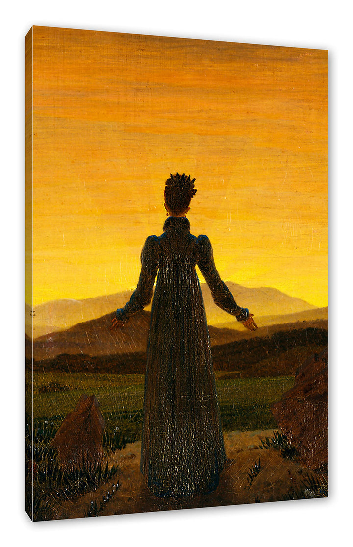Generisch Caspar David Friedrich - Frau vor untergehender Sonne als Leinwandbild / Grösse: 120x80 cm
