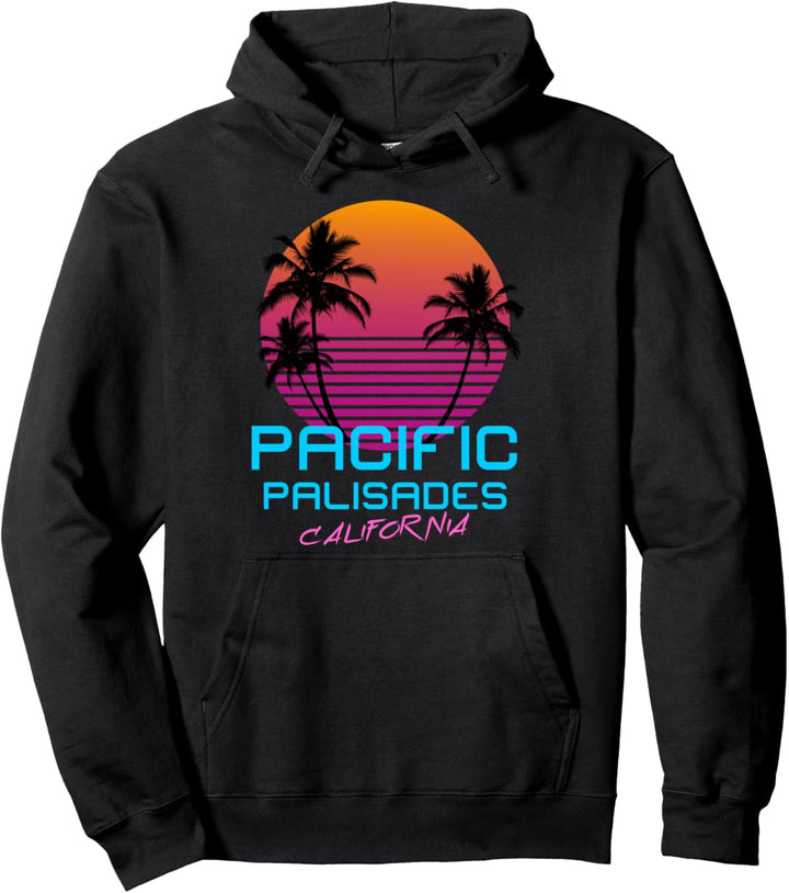 Pacific Palisades California Retro 80s Pullover Hoodie