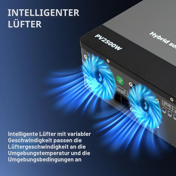 DATOUBOSS 1800W Hybrid Solar Wechselrichter 12V Reiner Sinus, 12V DC auf 230V AC Inverter mit MPPT L