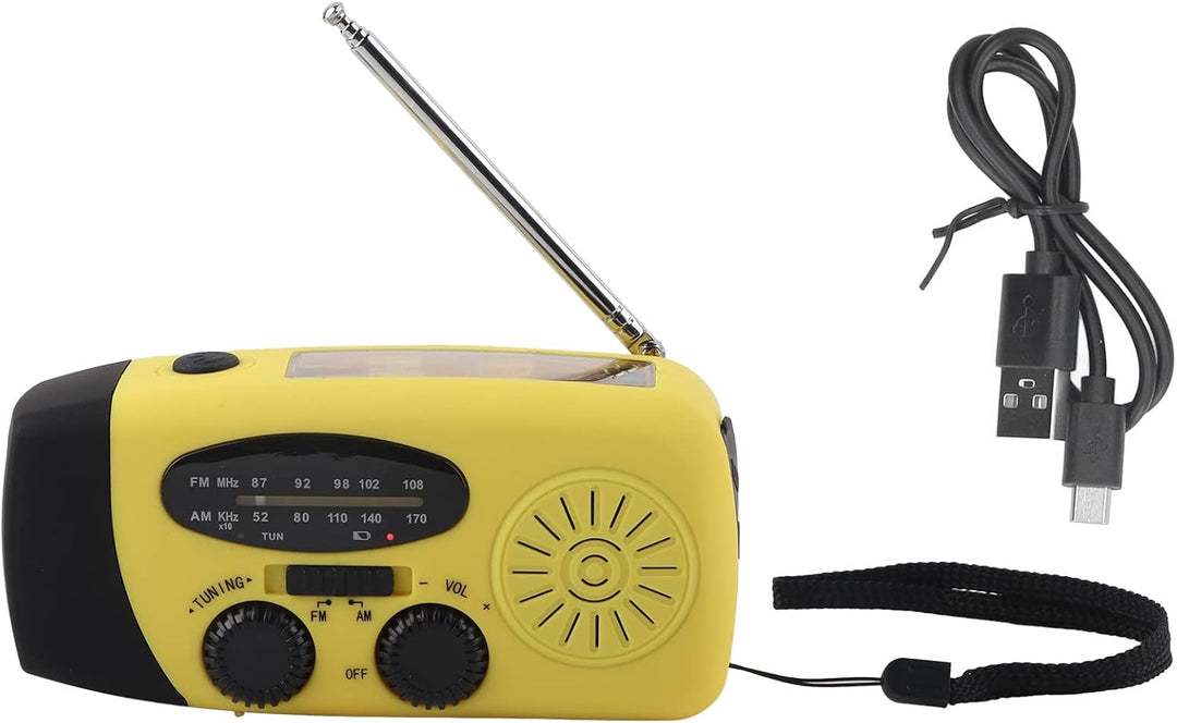 Solarhand -Kurbel Radio, Notfallradio FM/AM/WB (NOAA), mit Taschenlampen -LED -Licht, 360 ° Rotatabl