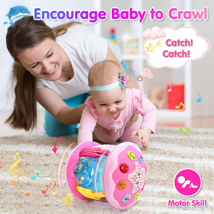 Baby Spielzeug ab 1 Jahr Mädchen Junge Drehender Projektor Babyspielzeug ab 6 12 18 Monate mit Musik